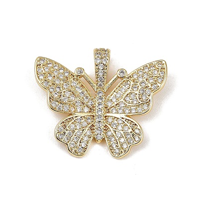 Brass Micro Pave Cubic Zirconia Pendants KK-R230-09G-1