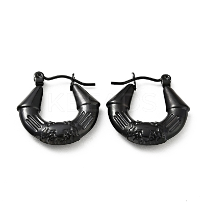 Ion Plating(IP) 304 Stainless Steel Twist Teardrop with Cross Hoop Earrings for Women EJEW-G293-09EB-1
