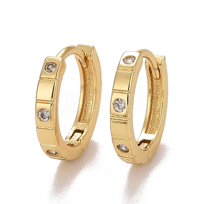 Clear Cubic Zirconia Hoop Earrings EJEW-E262-01G-1