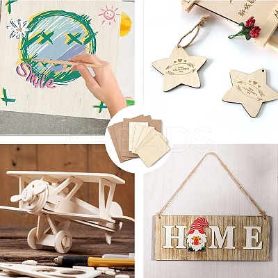 20Pcs 2 Styles Wood Sheet Board DIY-YW0010-84-1