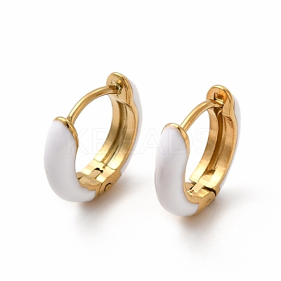 Ion Plating(IP) Enamel Hoop Earrings EJEW-G344-02G-07-1