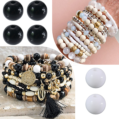 500Pcs 2 Colors Opaque Acrylic Beads MACR-SP0001-81B-1