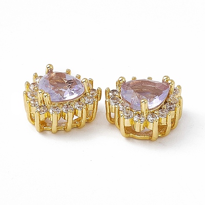 Rack Plating Brass Micro Pave Cubic Zirconia Beads KK-C007-12G-01-1