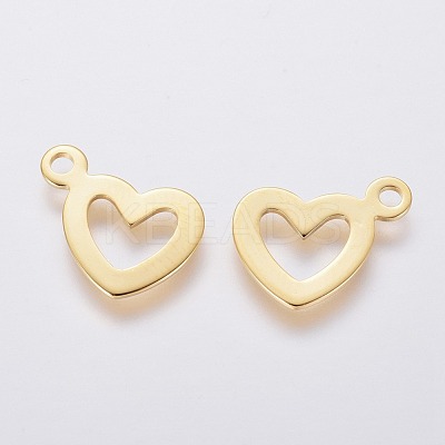 304 Stainless Steel Open Heart Charms STAS-L234-087G-1