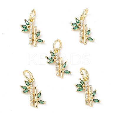 Rack Plating Brass Pave Cubic Zirconia Charms KK-G464-08G-1