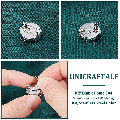DIY Blank Dome 304 Stainless Steel Making Kit DIY-UN0056-13-1