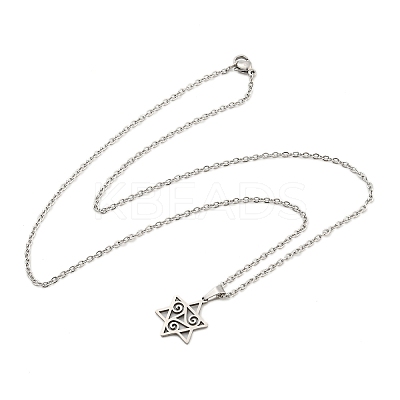 Non-Tarnish 201 Stainless Steel Pendant Necklaces LS-NJEW-H030-07P-1