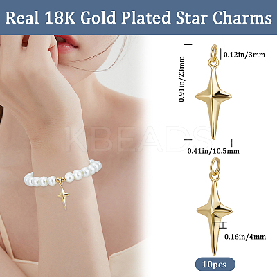 10Pcs Brass Pendants ZIRC-BBC0002-29-1