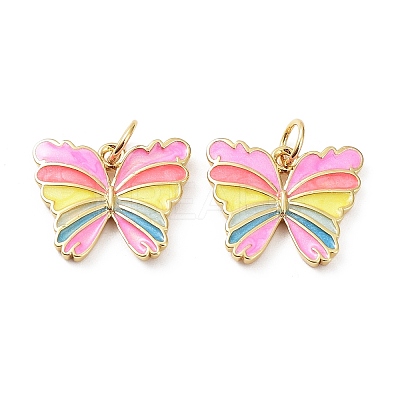 Rack Plating Brass Enamel Charms KK-B076-07G-1