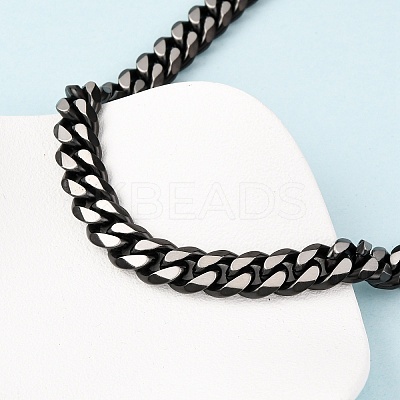10MM 304 Stainless Steel Cuban Link Chain Necklaces NJEW-C099-04A-02-1