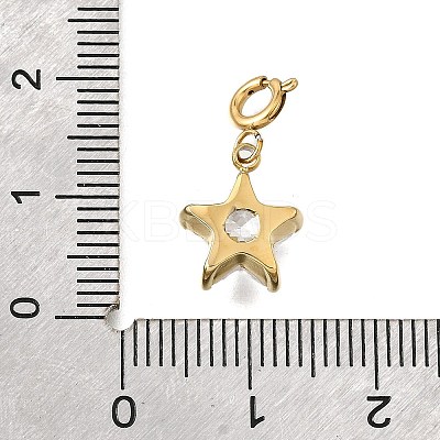 Star 304 Stainless Steel Crystal Rhinestone Pendant Decorations STAS-H202-49G-1