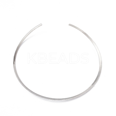 Non-Tarnish 304 Stainless Steel Hammered Wire Necklace Making STAS-B036-06P-1