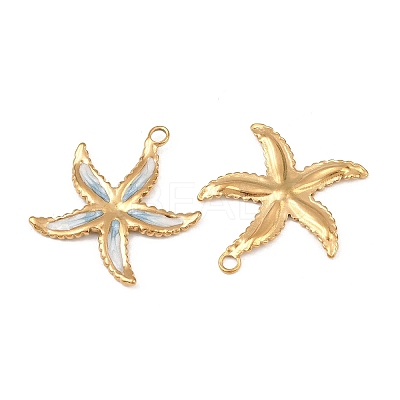 304 Stainless Steel Enamel Pendants Ion Plating(IP) STAS-P424-09G-1