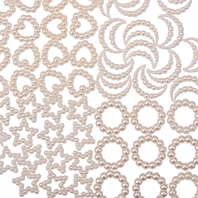 ABS Plastic Imitation Pearl Linking Rings OACR-CJ0001-07-1