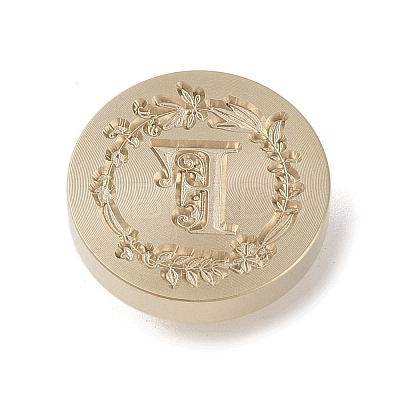 Golden Tone Wax Seal Brass Stamp Head DIY-B079-01G-F-1