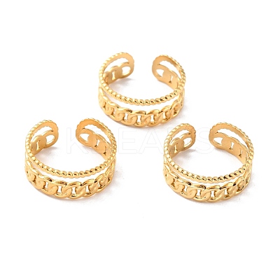 Ion Plating(IP) 304 Stainless Steel Finger Rings RJEW-L102-34G-1