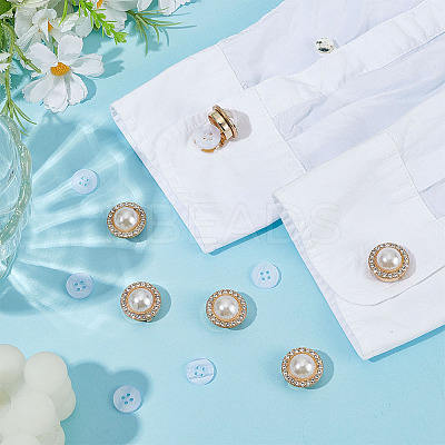 8Pcs Flat Round Alloy Resin Cufflinks FIND-ME0003-14-1