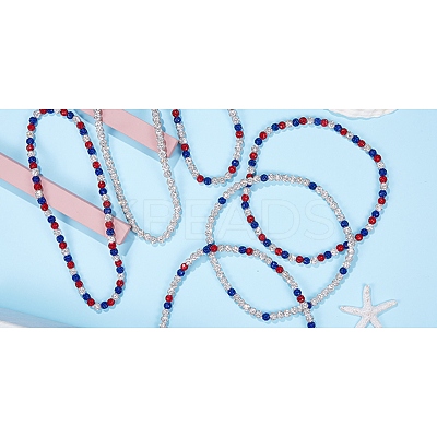 Polymer Clay Rhinestone Round Beaded Necklaces NJEW-SW00049-05-1