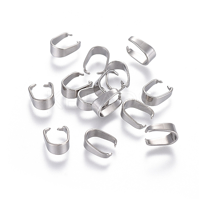 Tarnish Resistant 201 Stainless Steel Snap on Bails LS-STAS-F117-16P-3x7-1