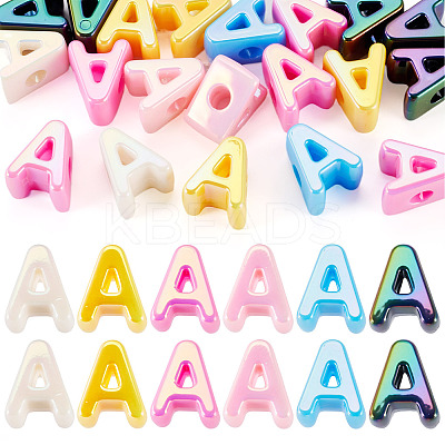 20Pcs UV Plating Opaque Acrylic European Beads OACR-TADJ0001-16A-1