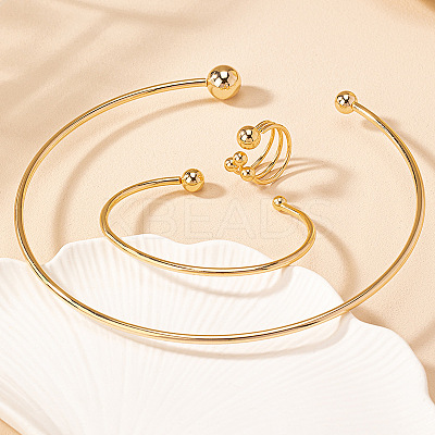 Iron Cuff Bangle & Rings & Collar Necklaces Sets for Women FS-WG38B2A-01-1