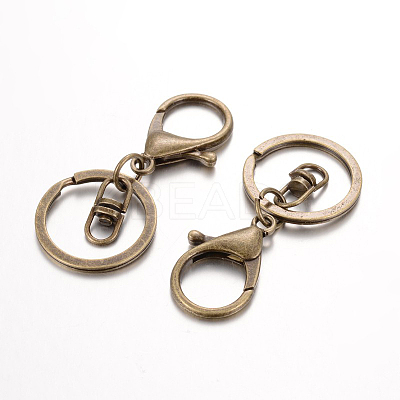 Iron Split Key Rings Keychain Clasp Findings PALLOY-J682-02AB-NF-1