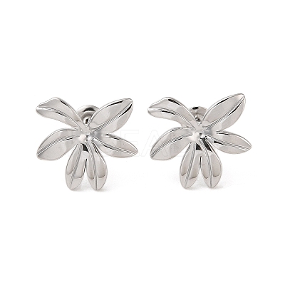 Non-Tarnish Flower 304 Stainless Steel Stud Earrings for Women EJEW-L272-031P-02-1