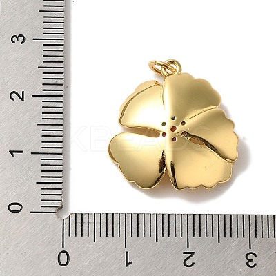 Rack Plating Brass Micro Pave Cubic Zirconia Pendants KK-U027-21G-1