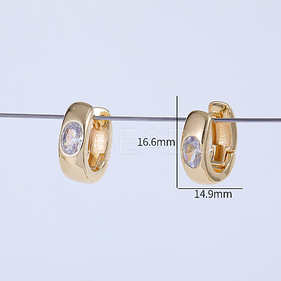 Elegant Oval Brass Hoop Earrings PF7010-1