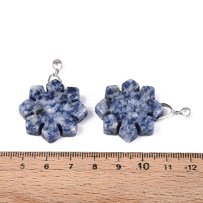 Natural Blue Spot Jasper Pendants G-T144-12J-1