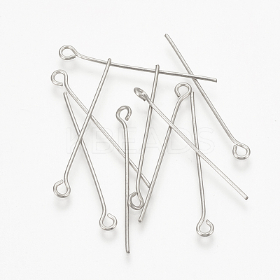 Tarnish Resistant 304 Stainless Steel Eye Pin STAS-S076-74-50mm-1