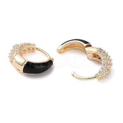 Brass Micro Pave Clear Cubic Zirconia Hoop Earrings for Women EJEW-S234-07G-01-1