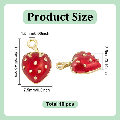 10Pcs Brass Enamel Pendants KK-HY0004-01-1