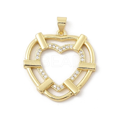 Brass Micro Pave Cubic Zirconia Pendants KK-U047-22G-1