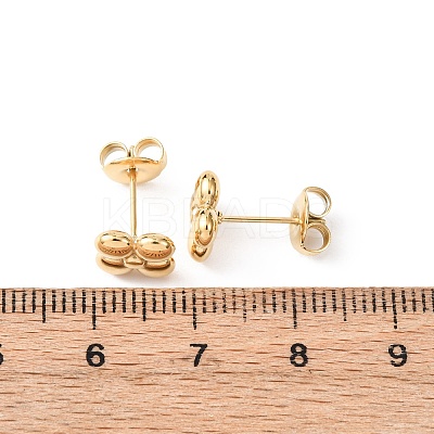 304 Stainless Steel Flower Stud Earrings EJEW-K268-83G-1
