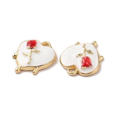 Rack Plating Alloy Enamel Pendants ENAM-O050-05G-B-1