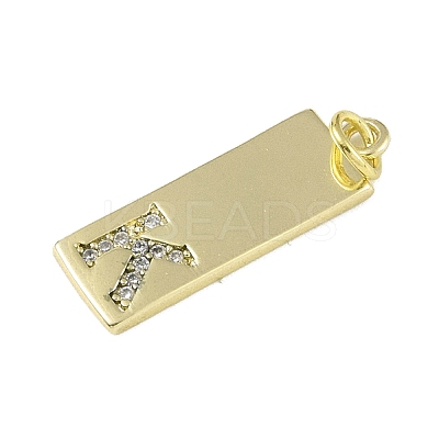 Brass Micro Pave Clear Cubic Zirconia Pendants KK-P266-06G-K-1