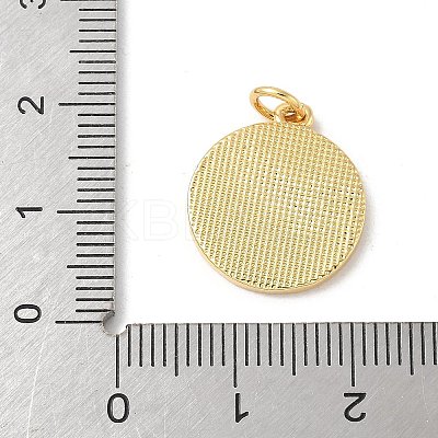 Brass Pave Natural White Shell Pendants KK-S522-11G-1