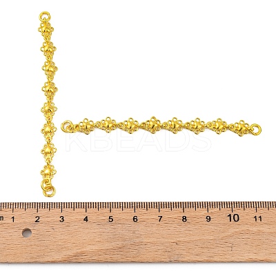 Brass Heart Flower Links Connector Charms KK-G502-14G-1