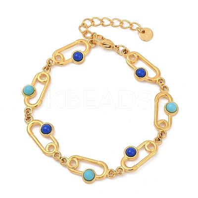 Bohemia Style 304 Stainless Steel Link Chain Bracelets for Women BJEW-M082-01G-01-1