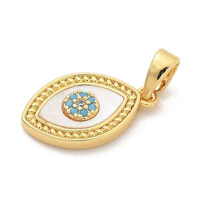 Brass Micro Pave Cubic Zirconia Pendents KK-M303-01G-11-1