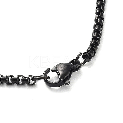 PVD Vacuum Plating 304 Stainless Steel Dumbbell Pendant Necklaces NJEW-Z023-01EB-1