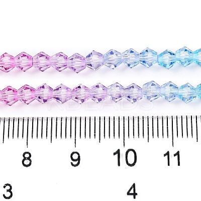 Gradient Color Baking Paint Glass Bead Strands X1-DGLA-A039-T4mm-A06-1