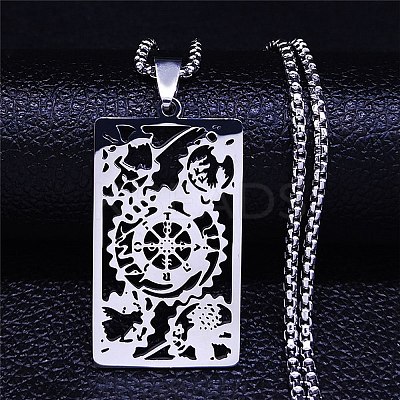 Non-Tarnish 201 Stainless Steel Pendant Necklaces NJEW-K253-24P-1