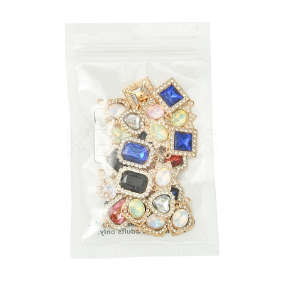 24Pcs 6 Styles Alloy Glass Pendants FIND-FS0003-20-1
