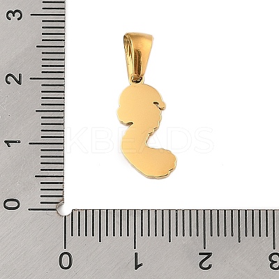 Christmas Theme 304 Stainless Steel Pendants STAS-R007-01S-G-1