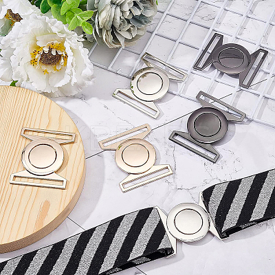 6Sets 3 Colors Zinc Alloy Side Release Buckles FIND-BC0002-43-1