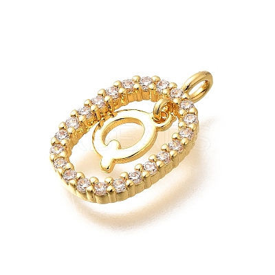 Brass Micro Pave Cubic Zirconia Pendants ZIRC-P123-01G-Q01-1