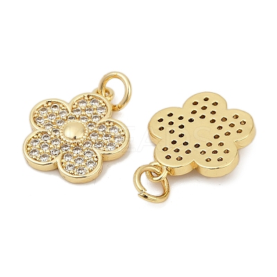 Brass Micro Pave Cubic Zirconia Pendants KK-C093-24G-1