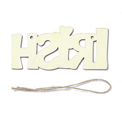 DIY Word Irish Unfinished Wooden Ornaments Blank Wooden Embellishments LS-WOOD-C009-04-1